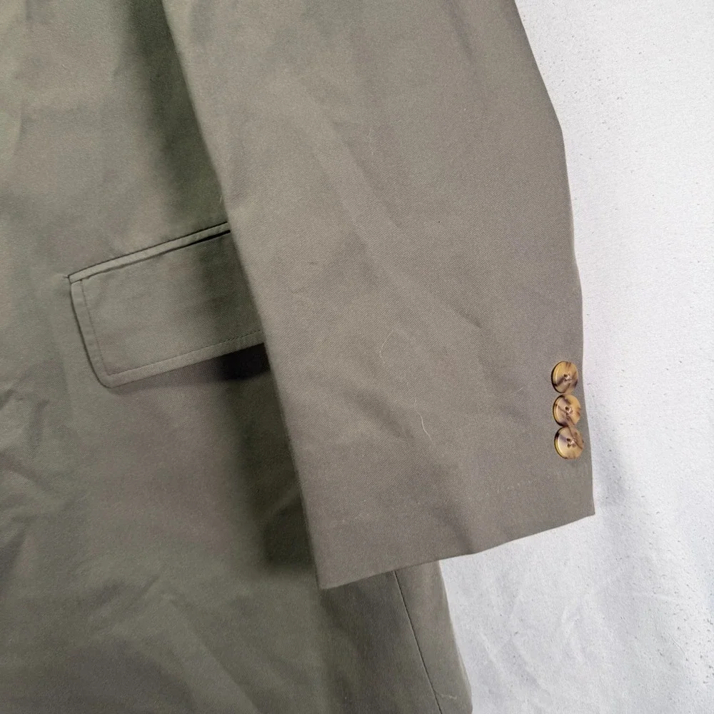 Vintage LL Bean Blazer Mens 42R Gray Two Button Canvas Travel Safari Preppy 90s
